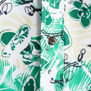 Floral Print On White Long Sleeve Shirt