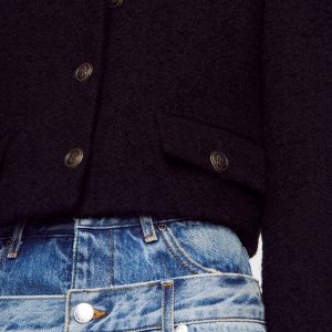 Cropped bouclé wool jacket