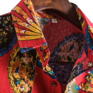 Slim Floral Casual Long Sleeve Shirt