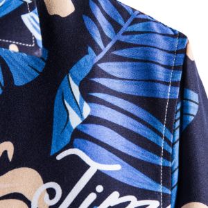 Tropical plants printed long sleeve shirt