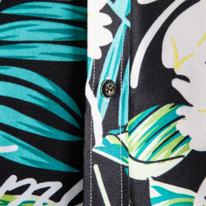 Tropical plants printed long sleeve shirt