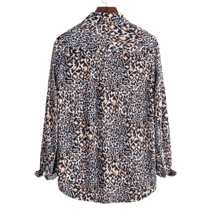 Men’s causal leopard printed long sleeve shirt