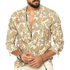 S18 V-Neck Beach Style Button-Down Shirt