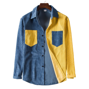 Spring and Autumn Patchwork Long-Sleeved Shirt