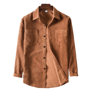 Corduroy Long Sleeve Lapel Casual Men’s Shirt