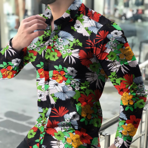 Flower Patterned Long Sleeve Shirt