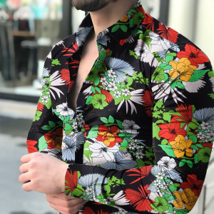 Flower Patterned Long Sleeve Shirt