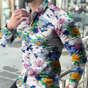 Flower Patterned Long Sleeve Shirt