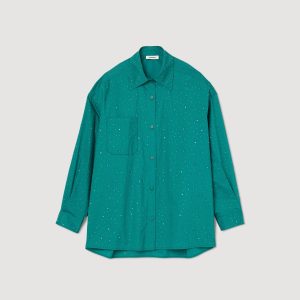 Rhinestone-embellished shirt