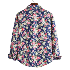 Elegant flowers printed men’s long sleeve shirt