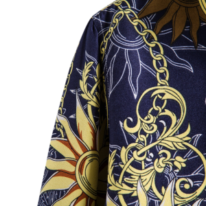 Sun amulet and chains printed long sleeve shirt