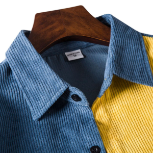 Spring and Autumn Patchwork Long-Sleeved Shirt