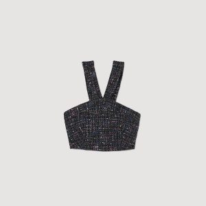 Tweed bustier top
