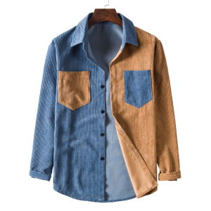 Spring and Autumn Patchwork Long-Sleeved Shirt