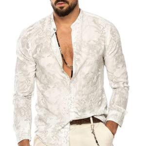 S18 V-Neck Beach Style Button-Down Shirt