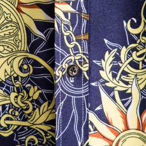 Sun amulet and chains printed long sleeve shirt