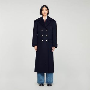 Long double-breasted coat