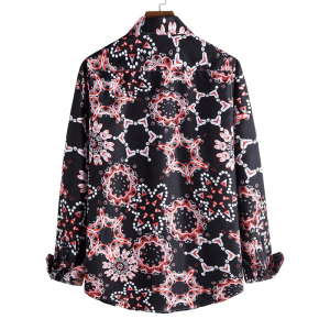 Mandala printed casual long sleeve shirt