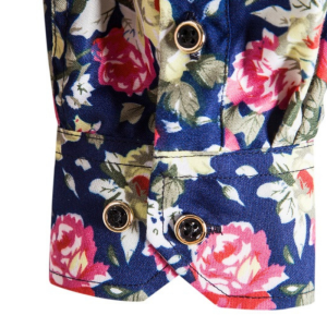 Elegant flowers printed men’s long sleeve shirt