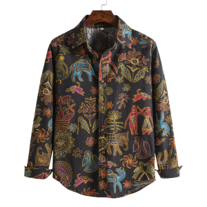 Casual Print Slim Long Sleeve Shirt