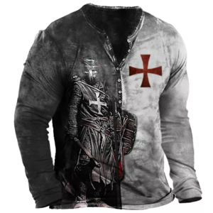 Men’s Vintage Cross Print Long Sleeve T-Shirt
