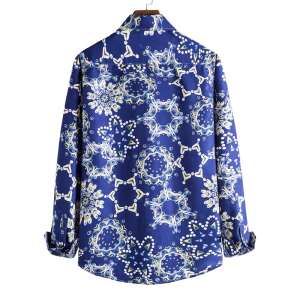 Mandala printed casual long sleeve shirt