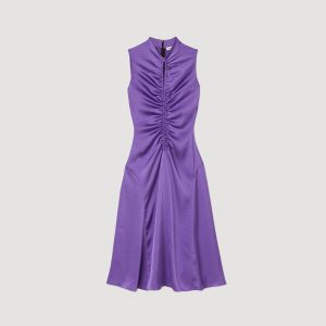 Satin-finish midi dress