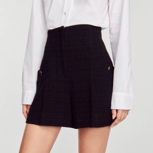 Tweed high-waisted shorts