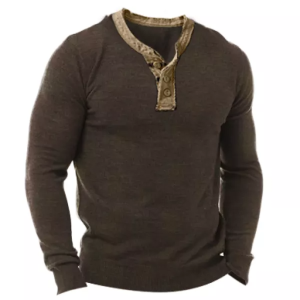 Men’s Vintage Polo Neck Long Sleeve T-shirt