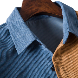 Spring and Autumn Patchwork Long-Sleeved Shirt