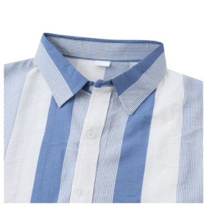 Awning Striped Lapel Collar Casual Shirt