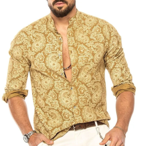 S18 V-Neck Beach Style Button-Down Shirt