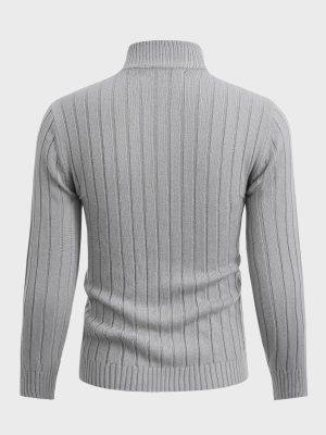 Casual Ribbed Knit Sweater