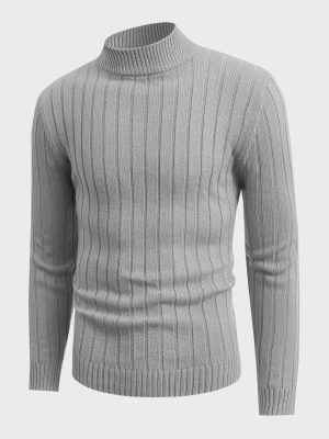 Casual Ribbed Knit Sweater