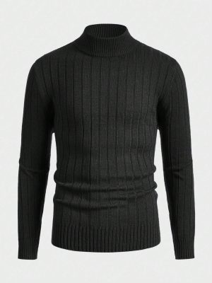 Casual Ribbed Knit Sweater