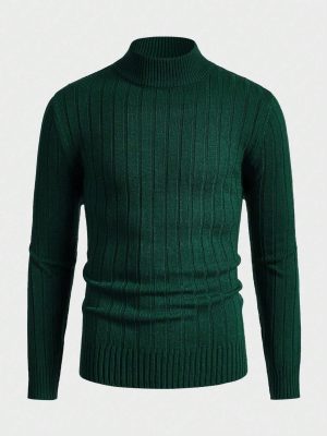 Casual Ribbed Knit Sweater