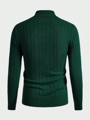 Casual Ribbed Knit Sweater