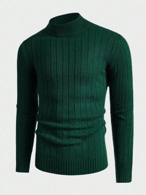 Casual Ribbed Knit Sweater