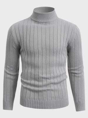 Casual Ribbed Knit Sweater