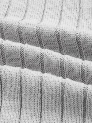 Casual Ribbed Knit Sweater