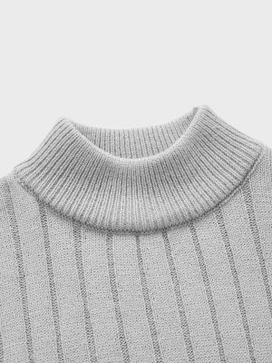 Casual Ribbed Knit Sweater