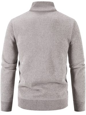 Casual Ribbed Knit Zipper Cardigan