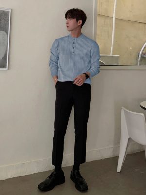 Half Button Ribbed Knit Sweater