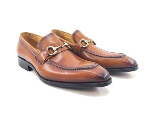 Men’s Burnished Signature Buckle Loafer