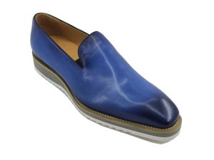 Burnished Whole Cut Leather Loafer