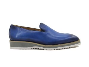 Burnished Whole Cut Leather Loafer