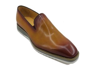 Burnished Whole Cut Leather Loafer