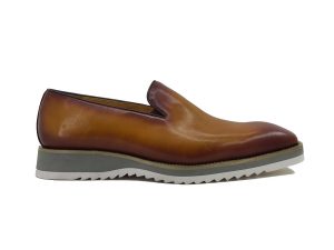 Burnished Whole Cut Leather Loafer