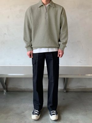 Plain Half Zip Sweatshirt