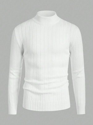 Round Collar Ribbed Knit Sweater